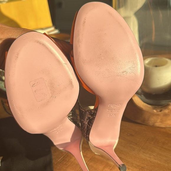 Fendi satin and python embossed leather. statement shoes like new ✨👠💓✨💄 - Picture 4 of 6